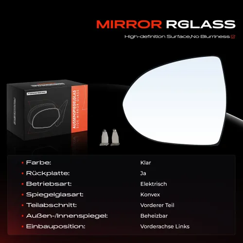 Spiegelglas, Außenspiegel Vorderachse links Frankberg 5481FB0053098 Bild Spiegelglas, Außenspiegel Vorderachse links Frankberg 5481FB0053098