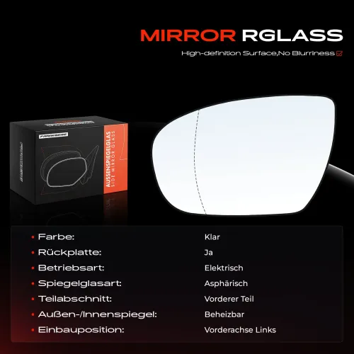 Spiegelglas, Außenspiegel Vorderachse links Frankberg 5481FB0053101 Bild Spiegelglas, Außenspiegel Vorderachse links Frankberg 5481FB0053101