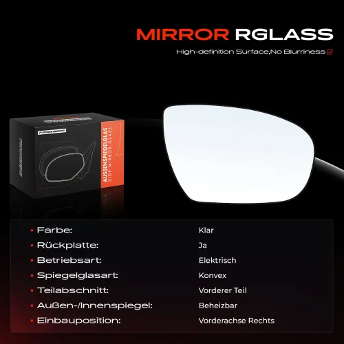 Spiegelglas, Außenspiegel Vorderachse rechts Frankberg 5481FB0053103 Bild Spiegelglas, Außenspiegel Vorderachse rechts Frankberg 5481FB0053103
