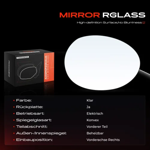 Spiegelglas, Außenspiegel Vorderachse rechts Frankberg 5481FB0053106 Bild Spiegelglas, Außenspiegel Vorderachse rechts Frankberg 5481FB0053106
