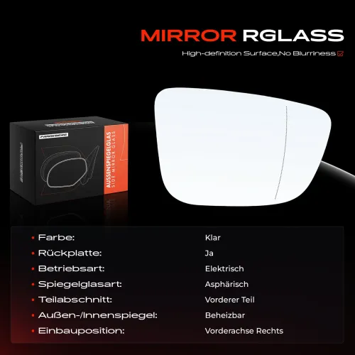 Spiegelglas, Außenspiegel Vorderachse rechts Frankberg 5481FB0053108 Bild Spiegelglas, Außenspiegel Vorderachse rechts Frankberg 5481FB0053108