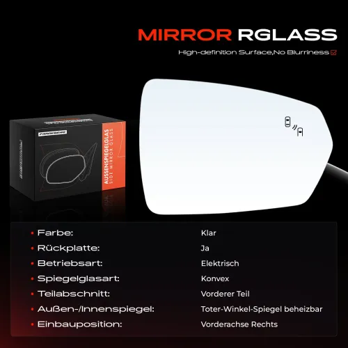 Spiegelglas, Außenspiegel Vorderachse rechts Frankberg 5481FB0053111 Bild Spiegelglas, Außenspiegel Vorderachse rechts Frankberg 5481FB0053111