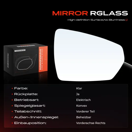 Spiegelglas, Außenspiegel Vorderachse rechts Frankberg 5481FB0053112 Bild Spiegelglas, Außenspiegel Vorderachse rechts Frankberg 5481FB0053112