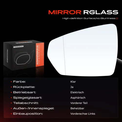 Spiegelglas, Außenspiegel Vorderachse links Frankberg 5481FB0053113 Bild Spiegelglas, Außenspiegel Vorderachse links Frankberg 5481FB0053113