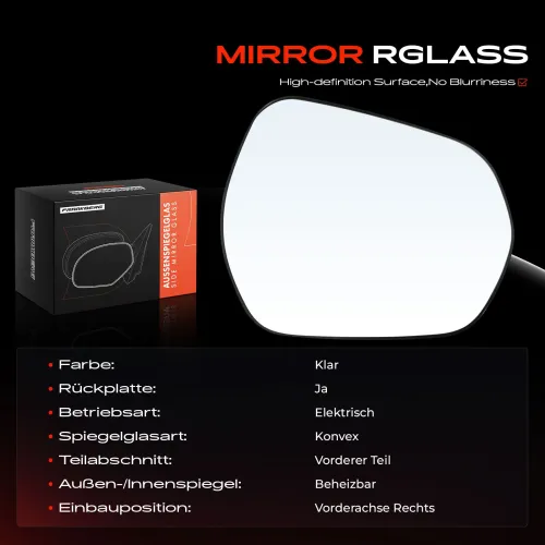 Spiegelglas, Außenspiegel Vorderachse rechts Frankberg 5481FB0053114 Bild Spiegelglas, Außenspiegel Vorderachse rechts Frankberg 5481FB0053114