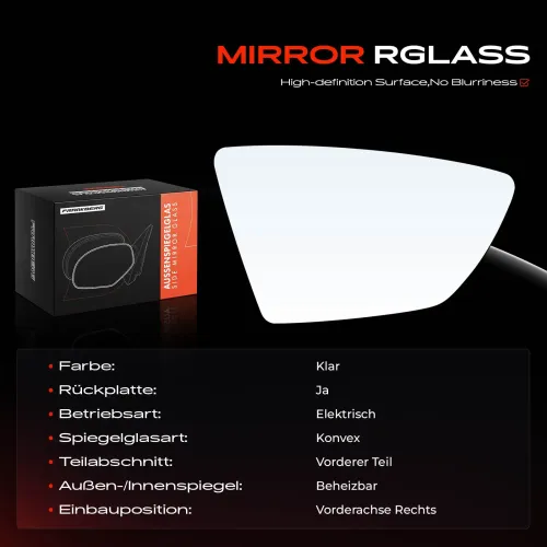 Spiegelglas, Außenspiegel Vorderachse rechts Frankberg 5481FB0053117 Bild Spiegelglas, Außenspiegel Vorderachse rechts Frankberg 5481FB0053117