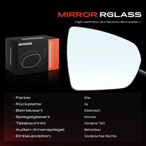 Spiegelglas, Außenspiegel Vorderachse rechts Frankberg 5481FB0053118 Bild Spiegelglas, Außenspiegel Vorderachse rechts Frankberg 5481FB0053118