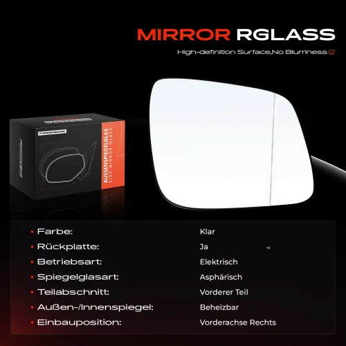 Spiegelglas, Außenspiegel Vorderachse rechts Frankberg 5481FB0053129 Bild Spiegelglas, Außenspiegel Vorderachse rechts Frankberg 5481FB0053129