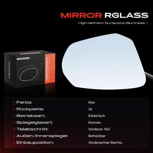 Spiegelglas, Außenspiegel Vorderachse rechts Frankberg 5481FB0053132 Bild Spiegelglas, Außenspiegel Vorderachse rechts Frankberg 5481FB0053132