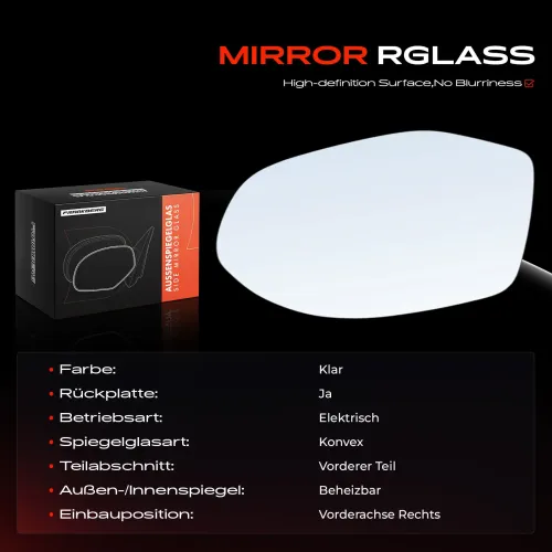 Spiegelglas, Außenspiegel Vorderachse rechts Frankberg 5481FB0053133 Bild Spiegelglas, Außenspiegel Vorderachse rechts Frankberg 5481FB0053133