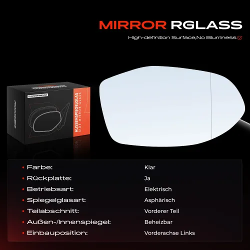 Spiegelglas, Außenspiegel Vorderachse links Frankberg 5481FB0053135 Bild Spiegelglas, Außenspiegel Vorderachse links Frankberg 5481FB0053135