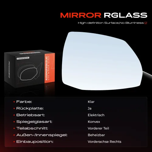 Spiegelglas, Außenspiegel Vorderachse rechts Frankberg 5481FB0053136 Bild Spiegelglas, Außenspiegel Vorderachse rechts Frankberg 5481FB0053136