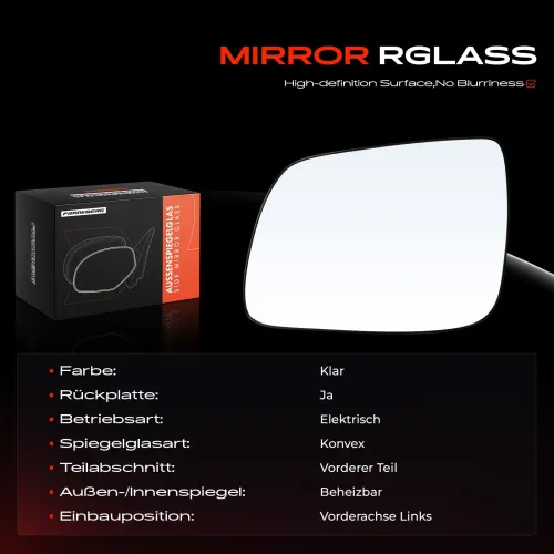 Spiegelglas, Außenspiegel Vorderachse links Frankberg 5481FB0053139 Bild Spiegelglas, Außenspiegel Vorderachse links Frankberg 5481FB0053139