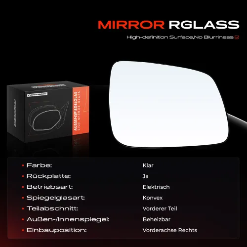 Spiegelglas, Außenspiegel Vorderachse rechts Frankberg 5481FB0053140 Bild Spiegelglas, Außenspiegel Vorderachse rechts Frankberg 5481FB0053140