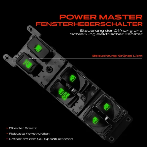 Schalter, Fensterheber fahrerseitig Frankberg 5481FB0053652 Bild Schalter, Fensterheber fahrerseitig Frankberg 5481FB0053652