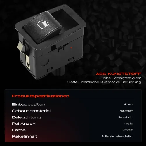 Schalter, Fensterheber hinten Frankberg 5481FB0053668 Bild Schalter, Fensterheber hinten Frankberg 5481FB0053668