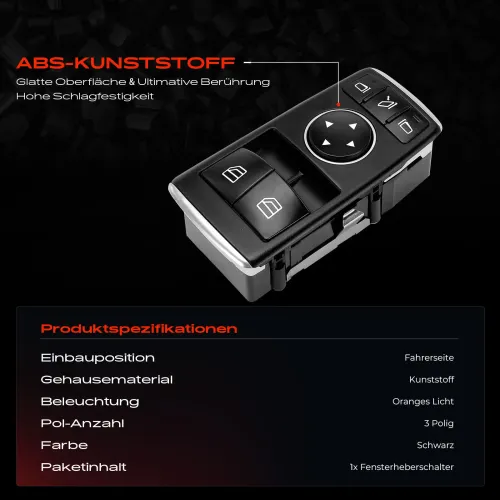 Schalter, Fensterheber fahrerseitig Frankberg 5481FB0053672 Bild Schalter, Fensterheber fahrerseitig Frankberg 5481FB0053672