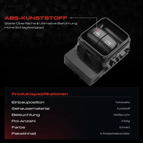 Schalter, Fensterheber fahrerseitig Frankberg 5481FB0053682 Bild Schalter, Fensterheber fahrerseitig Frankberg 5481FB0053682