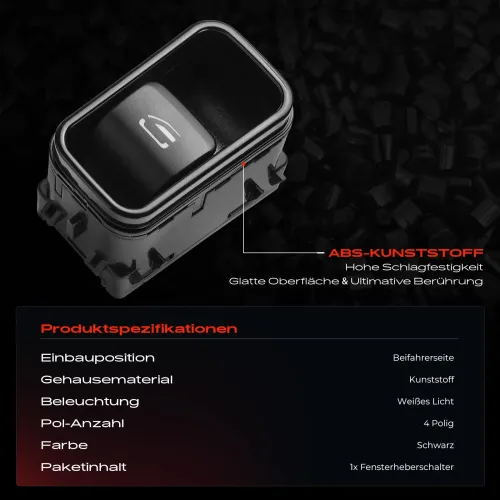 Schalter, Fensterheber beifahrerseitig Frankberg 5481FB0053684 Bild Schalter, Fensterheber beifahrerseitig Frankberg 5481FB0053684