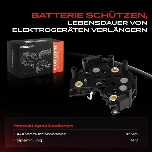 Gleichrichter, Generator 14 V Frankberg 5481FB0054101 Bild Gleichrichter, Generator 14 V Frankberg 5481FB0054101