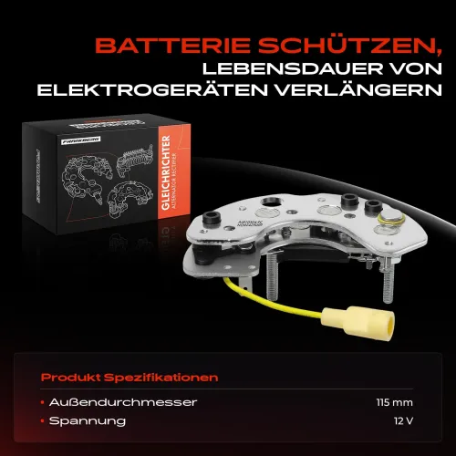 Gleichrichter, Generator 12 V Frankberg 5481FB0054104 Bild Gleichrichter, Generator 12 V Frankberg 5481FB0054104