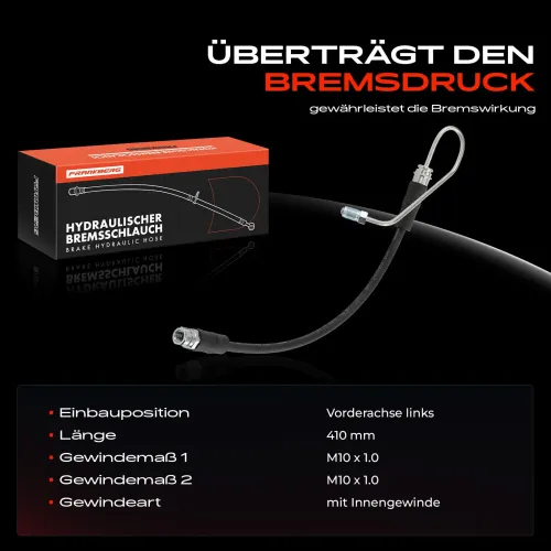 Bremsschlauch Vorderachse links Frankberg 5481FB0054360 Bild Bremsschlauch Vorderachse links Frankberg 5481FB0054360