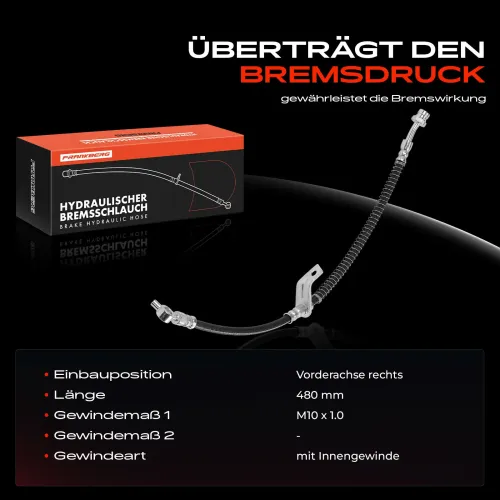 Bremsschlauch Vorderachse rechts Frankberg 5481FB0054365 Bild Bremsschlauch Vorderachse rechts Frankberg 5481FB0054365