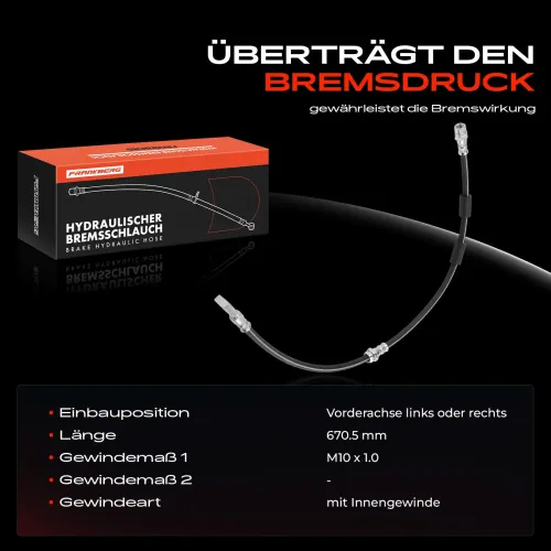Bremsschlauch Vorderachse beidseitig Frankberg 5481FB0054372 Bild Bremsschlauch Vorderachse beidseitig Frankberg 5481FB0054372