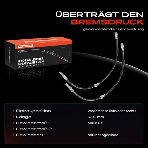 Bremsschlauch Vorderachse beidseitig Frankberg 5481FB0054382 Bild Bremsschlauch Vorderachse beidseitig Frankberg 5481FB0054382