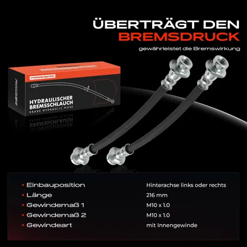Bremsschlauch Hinterachse beidseitig Frankberg 5481FB0054385 Bild Bremsschlauch Hinterachse beidseitig Frankberg 5481FB0054385