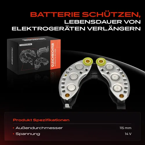 Gleichrichter, Generator 14 V Frankberg 5481FB0054882 Bild Gleichrichter, Generator 14 V Frankberg 5481FB0054882