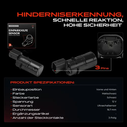 Sensor, Einparkhilfe 12 V vorne und hinten Frankberg 5481FB0056110 Bild Sensor, Einparkhilfe 12 V vorne und hinten Frankberg 5481FB0056110
