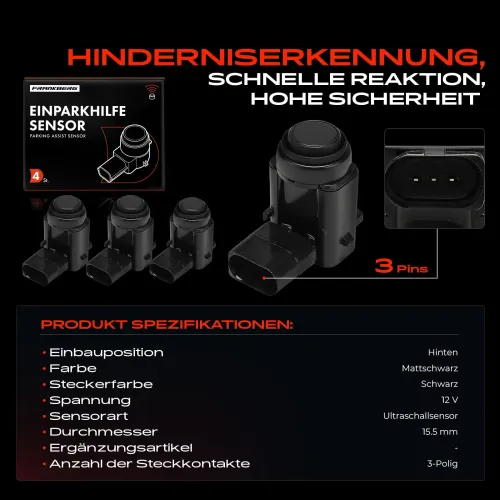 Sensor, Einparkhilfe 12 V hinten Frankberg 5481FB0056138 Bild Sensor, Einparkhilfe 12 V hinten Frankberg 5481FB0056138