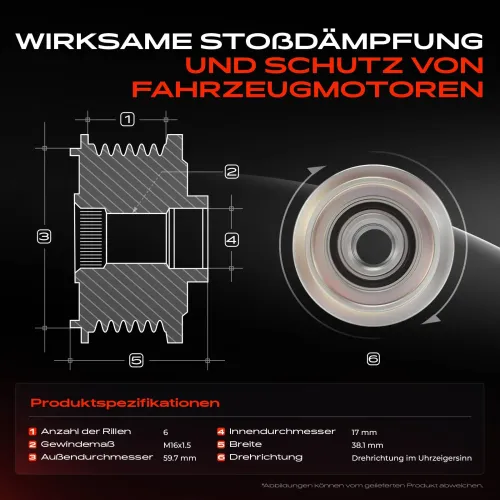 Generatorfreilauf Frankberg 5481FB0056377 Bild Generatorfreilauf Frankberg 5481FB0056377