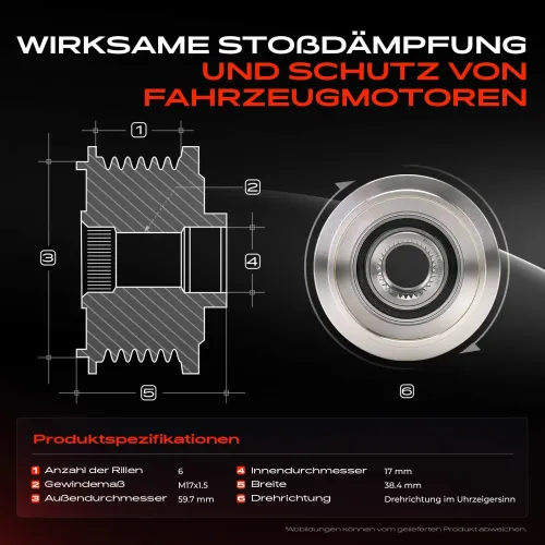 Generatorfreilauf Frankberg 5481FB0056439 Bild Generatorfreilauf Frankberg 5481FB0056439