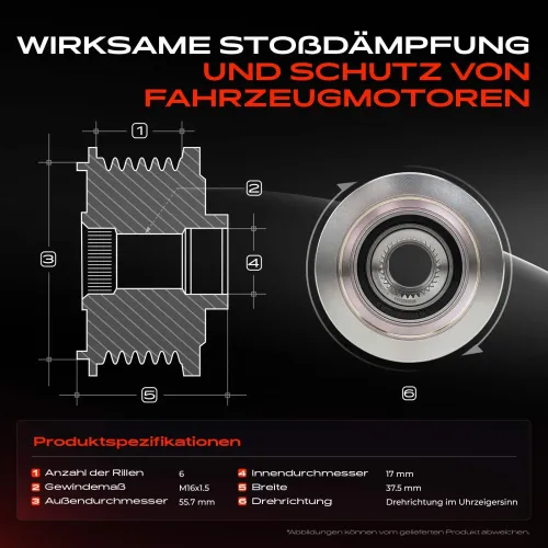 Generatorfreilauf Frankberg 5481FB0056444 Bild Generatorfreilauf Frankberg 5481FB0056444