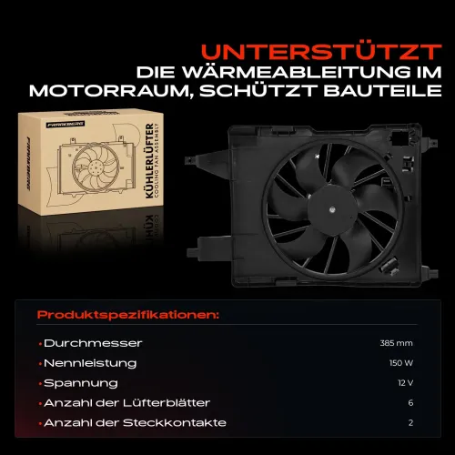Lüfter, Motorkühlung 12 V Frankberg 5481FB0056476 Bild Lüfter, Motorkühlung 12 V Frankberg 5481FB0056476