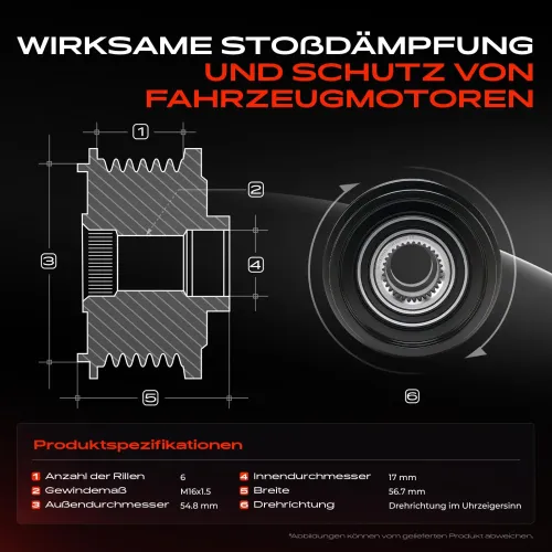 Generatorfreilauf Frankberg 5481FB0056489 Bild Generatorfreilauf Frankberg 5481FB0056489