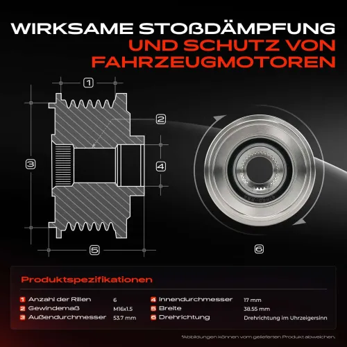 Generatorfreilauf Frankberg 5481FB0056853 Bild Generatorfreilauf Frankberg 5481FB0056853