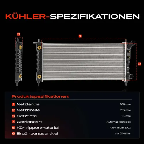 Kühler, Motorkühlung Frankberg 5481FB0057031 Bild Kühler, Motorkühlung Frankberg 5481FB0057031