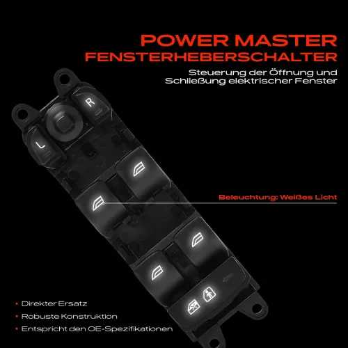 Schalter, Fensterheber fahrerseitig Frankberg 5481FB0057093 Bild Schalter, Fensterheber fahrerseitig Frankberg 5481FB0057093