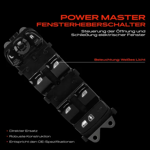 Schalter, Fensterheber fahrerseitig Frankberg 5481FB0057096 Bild Schalter, Fensterheber fahrerseitig Frankberg 5481FB0057096