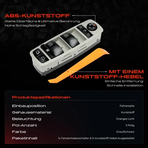 Schalter, Fensterheber fahrerseitig Frankberg 5481FB0057295 Bild Schalter, Fensterheber fahrerseitig Frankberg 5481FB0057295