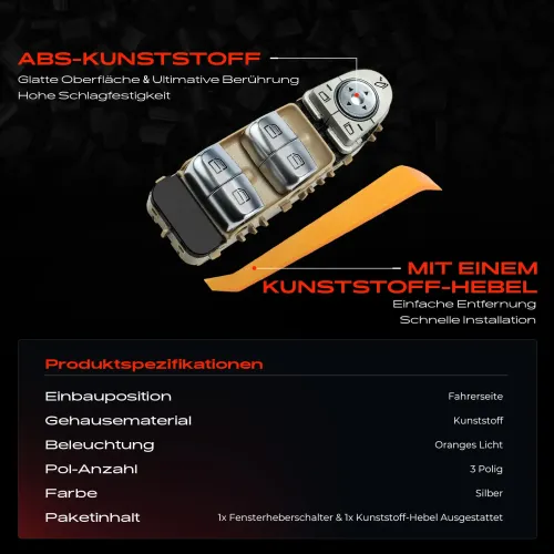 Schalter, Fensterheber fahrerseitig Frankberg 5481FB0057299 Bild Schalter, Fensterheber fahrerseitig Frankberg 5481FB0057299