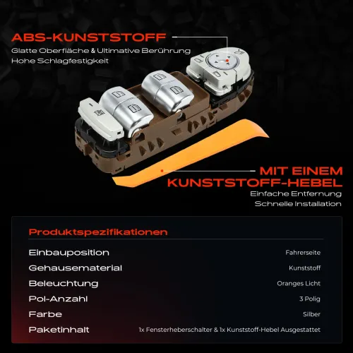 Schalter, Fensterheber fahrerseitig Frankberg 5481FB0057300 Bild Schalter, Fensterheber fahrerseitig Frankberg 5481FB0057300