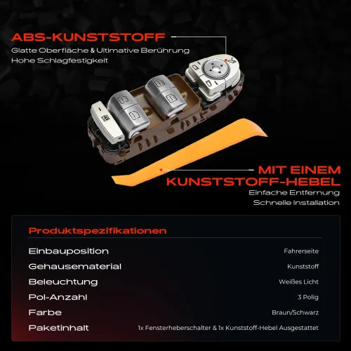 Schalter, Fensterheber fahrerseitig Frankberg 5481FB0057324 Bild Schalter, Fensterheber fahrerseitig Frankberg 5481FB0057324