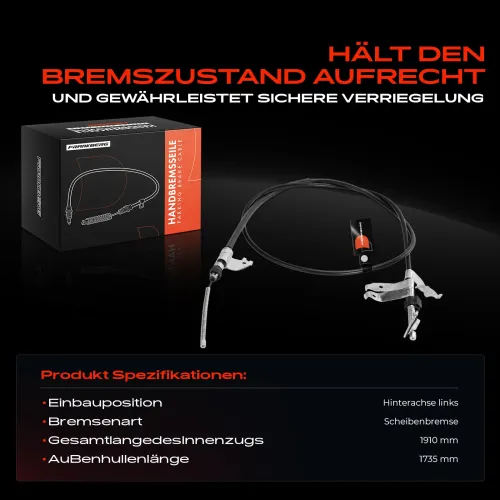 Seilzug, Feststellbremse Hinterachse links Frankberg 5481FB0059398 Bild Seilzug, Feststellbremse Hinterachse links Frankberg 5481FB0059398