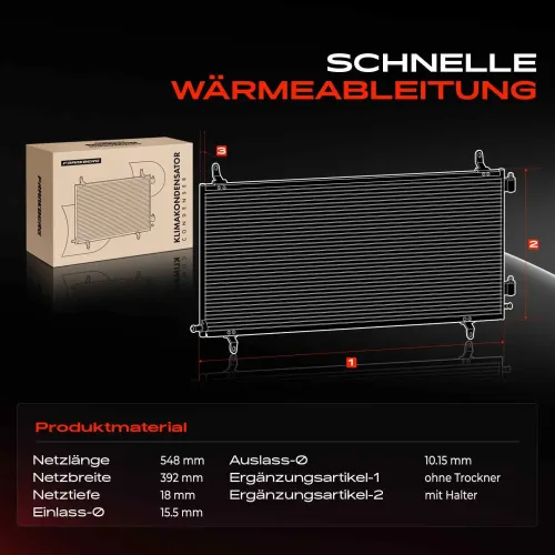 Kondensator, Klimaanlage Frankberg 5481FB0060825 Bild Kondensator, Klimaanlage Frankberg 5481FB0060825