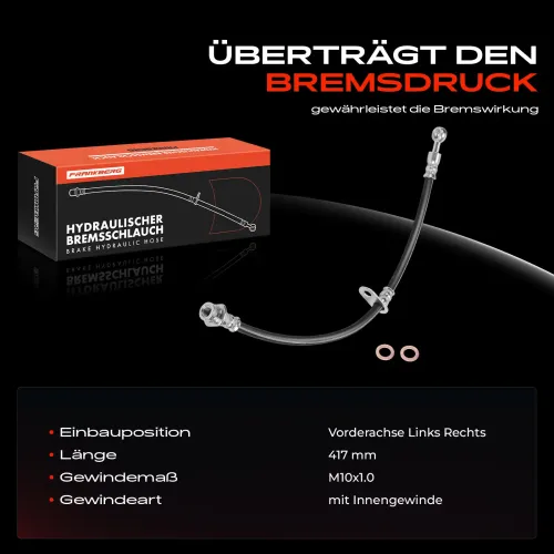 Bremsschlauch Vorderachse beidseitig Frankberg 5481FB0061263 Bild Bremsschlauch Vorderachse beidseitig Frankberg 5481FB0061263