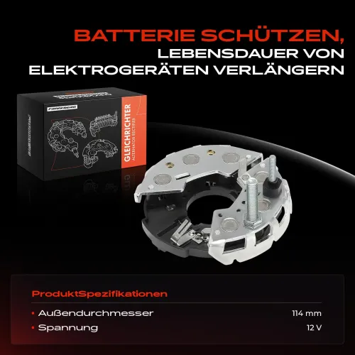 Gleichrichter, Generator 12 V Frankberg 5481FB0061630 Bild Gleichrichter, Generator 12 V Frankberg 5481FB0061630